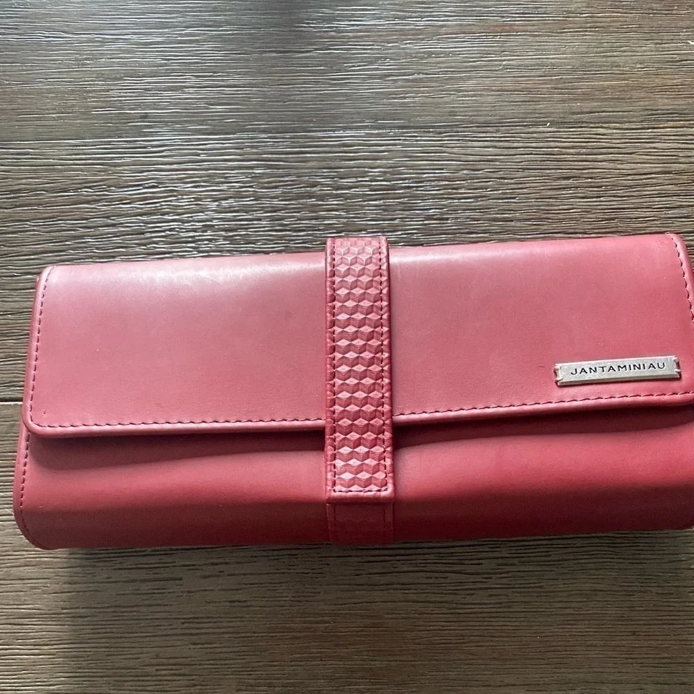 JANTAMINIAU red KLM clutch airline bag purse perfect for traveling